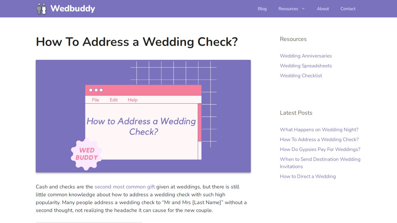 How To Address a Wedding Check? - Wedbuddy